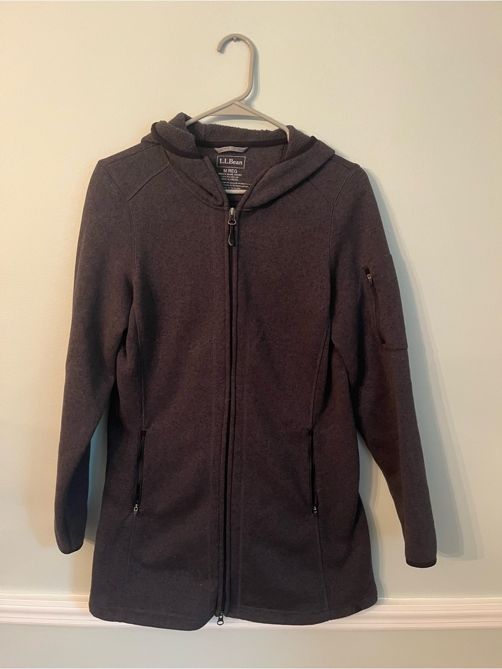 L.L.Bean Charcoal Gray Full-Zip Hooded Fleece